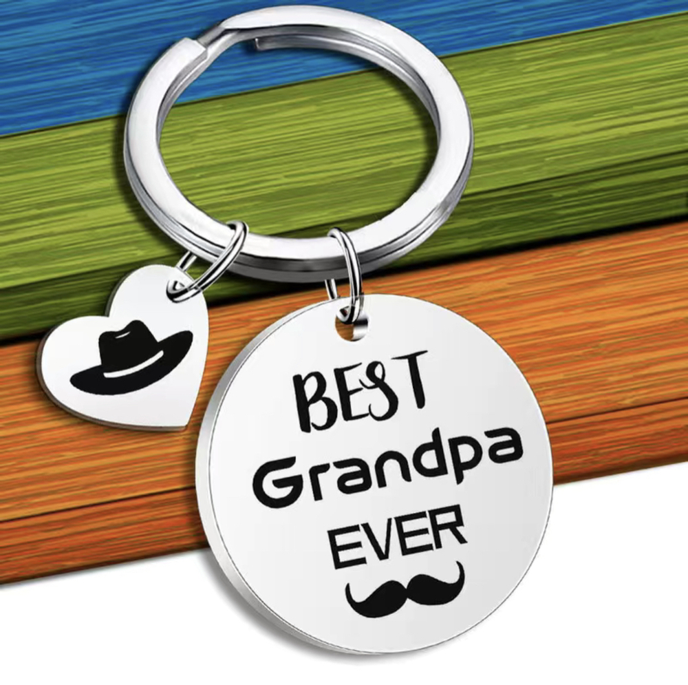 3/$25 Best Grandpa Ever Stainless Steel Keychain NEW